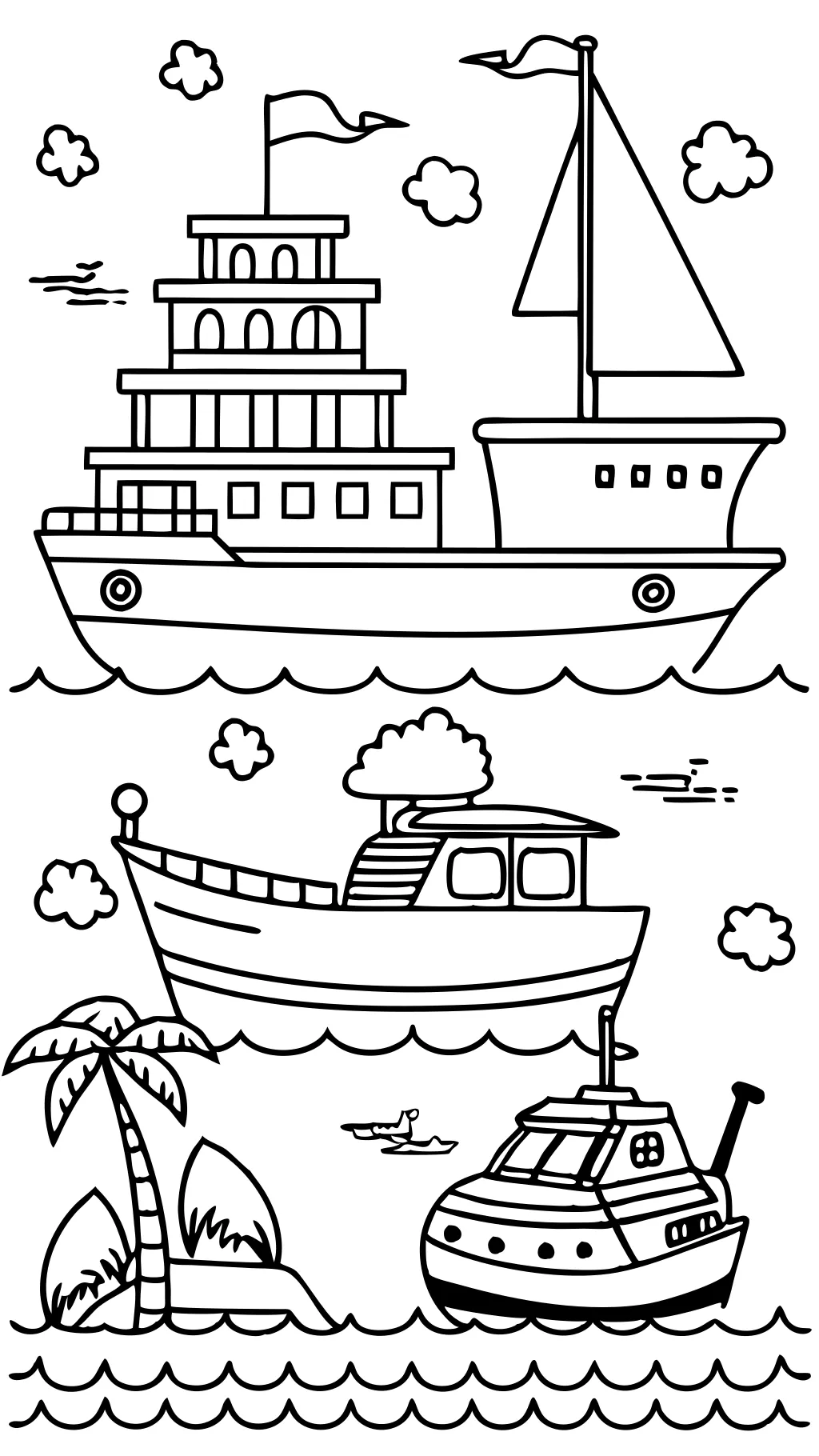 coloriages imprimables de bateau